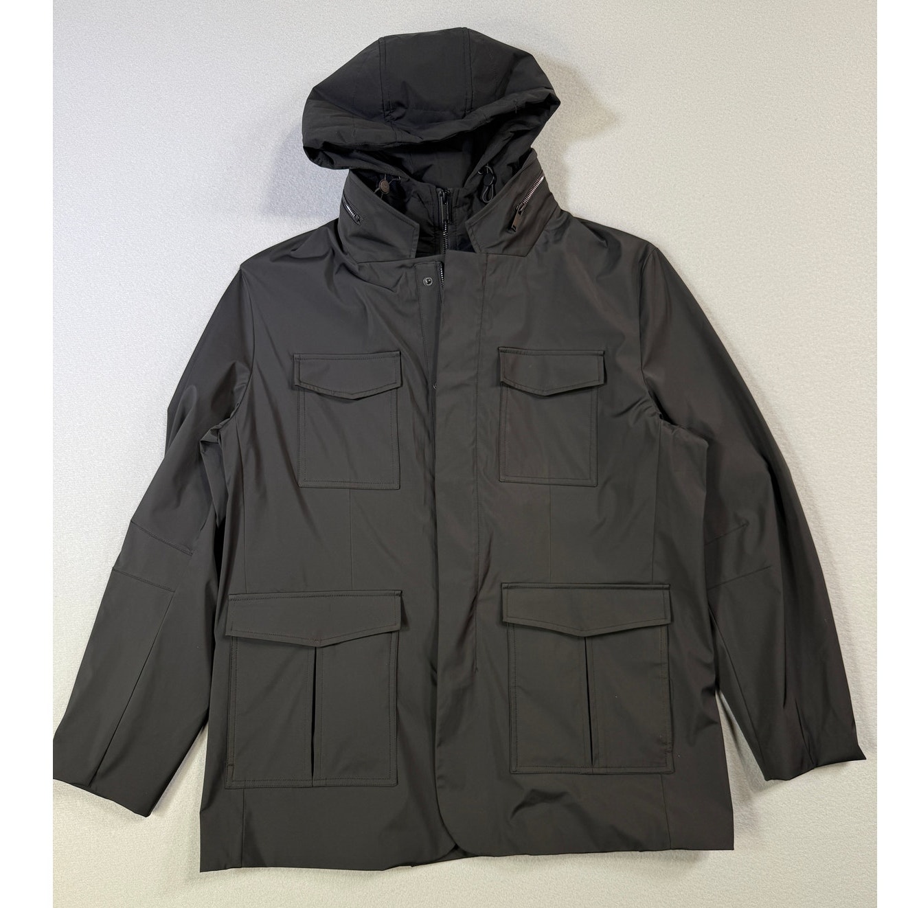 Karl Lagerfeld Paris Men's Slim-Fit Twill Safari Jacket - Black Large $229